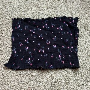 LA Hearts Black Floral Tube Top
